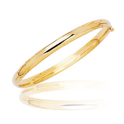 Prince and Princesses Childrens Polished Bangle in 14K Yellow Gold