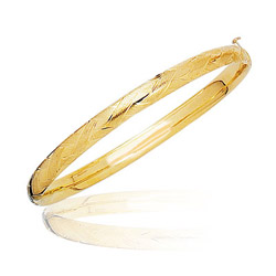 Textured Prince-Princesses Children's Braided Bangle - 14K Yellow Gold