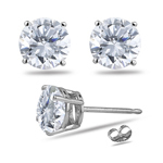 0.10 Cts SI2-I1 quality Round Diamond Stud Earrings in 14K White Gold