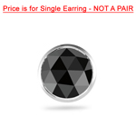 1.52-1.86 Cts Black Diamond Mens Stud Earring in 14K White Gold