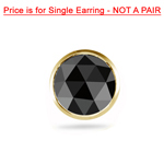 1.31-1.61 Cts Round Rose Cut AA Black Diamond Mens Stud Earring in 14K Yellow Gold