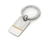 Fashion Key Ring in Stainless Steel with 23K Gold & Rhodium Electroplate