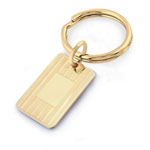 Fashion Key Ring in Stainless Steel with 23K Gold & Rhodium Electroplate