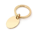 Fashion Key Ring in Stainless Steel with 23K Gold & Rhodium Electroplate