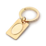 Fashion Key Ring in Stainless Steel with 23K Gold & Rhodium Electroplate