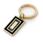 Fashion Key Ring in Stainless Steel with 23K Gold & Rhodium Electroplate