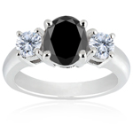 0.98 Cts Black & 0.20 Cts White Diamond Ring in Platinum