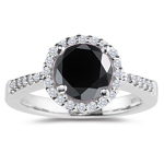 2.62-3.15 Cts Black & White Diamond Ring in Platinum