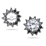 0.50 Ct Black Diamond Cluster Earring Jackets in 14K White Gold