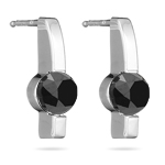 1.20 Cts Black Diamond Earrings in 14K White Gold
