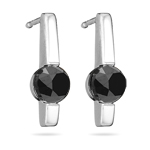 3/4 Cts Black Diamond Earrings in 14K White Gold