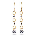 1.75 Cts Black Diamond Earrings in 18K Yellow Gold