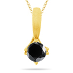 1.34 Cts Black & White Diamond Pendant in 14K Yellow Gold