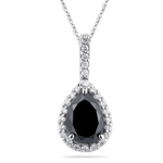 2.05 Cts Black & White Diamond Pendant in 18K White Gold