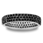 2.08 Cts Black Diamond Eternity Band in 14K White Gold