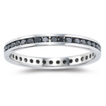 0.60-0.80 Cts Black Diamond Eternity Band in 14K White Gold