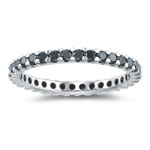 0.85 Cts Black Diamond Eternity Band in 14K White Gold