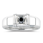 0.40 Cts Black Diamond Men's Ring in Silver