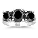 5.97 Cts Black & White Diamond Ring in 14K White Gold