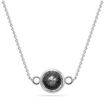 0.40 Ct Round Rose-cut AA Black Diamond Solitaire Pendant in 14KW Gold