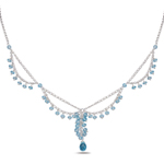 12.40 Cts Blue Topaz Necklace in Sterling Silver