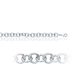 5.5 Grams Single Link Charm Bracelet in 14K White Gold