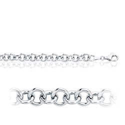 Single Link Charm Bracelet in 14K White Gold