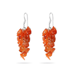 10.00+ Cts Carnelian Hand Made Earrings in Silver