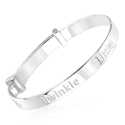 0.01 Cts  SI2 - I1 clarity and I-J color Diamond TWINKLE TWINKLE Bangle in Silver