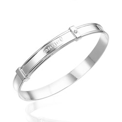 0.01 Cts  SI2 - I1 clarity and I-J color Diamond Angel Baby Bangle in Silver