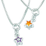 0.01 Cts  SI2 - I1 clarity and I-J color Diamond Resin Star Childrens Pendant in Sterling Silver