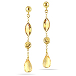 3.28 Cts Citrine Drop Earrings in 14K Yellow Gold