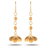 7.60 Cts Citrine Earrings in 18K Yellow Gold