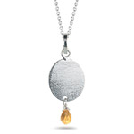 0.75 Cts Citrine Briolette Pendant in Sterling Silver