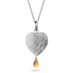 0.75 Cts Citrine Briolette Pendant in Sterling Silver