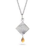 0.75 Cts Citrine Briolette Pendant in Sterling Silver