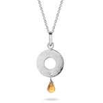 0.75 Cts Citrine Briolette Pendant in Sterling Silver