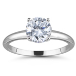 3/4 Ct Ideal Cut Four Prong F/VS2 Diamond Engagement Ring in 18KW Gold