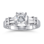 1.29 Cts Diamond Ring in 18K White Gold