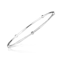 0.08 Cts Diamond Bangle in 14K White Gold