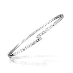 0.62 Cts Diamond Bangle in 18K White Gold