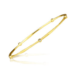 0.08 Cts Diamond Bangle in 14K Yellow Gold