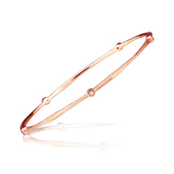 0.08 Cts Diamond Bangle in 14K Pink Gold