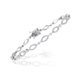 0.47 Cts Diamond Bracelet in 18K White Gold