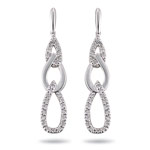 0.12-0.15 Cts  SI2 - I1 clarity and I-J color Diamond Earrings in 14K White Gold