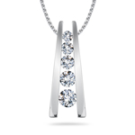 2/5 Ct Diamond Journey Pendant in 14K White Gold 