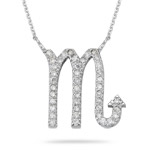 0.41 Ct Diamond Zodiac Pendant in 14K White Gold