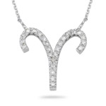 Diamond Zodiac Pendant - 0.25 Ct Diamond Zodiac Pendant 14K White Gold 