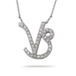 0.30-0.37 Cts  SI2 - I1 clarity and I-J color Diamond Zodiac Pendant in 14K White Gold 