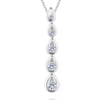 1/4 Ct Diamond Five Stone Journey Pendant in 14K White Gold.